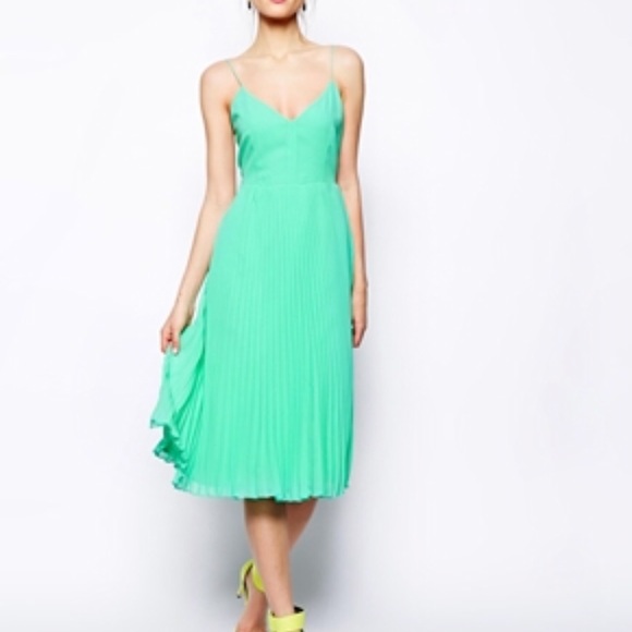 cami pleated midi dress
